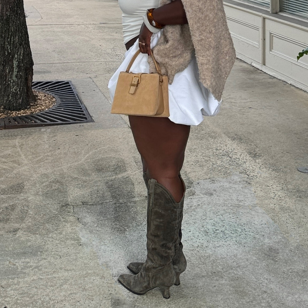 Ariana Wide Calf Boots in Army Suede - Comfortable & Stylish Boots for Women, Perfect for Fall & Winter Outfits, Office Wear & Casual Occasions