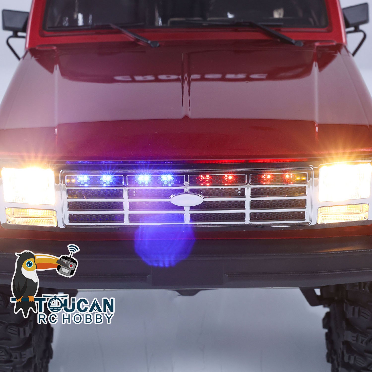CrossRC EMO X3 1/8 Scale 4WD RC Towing Rescue Truck - 4x4 Remote Control Crawler with LED Light System & 2-Speed Transmission - Off-Road Adventure & Emergency Simulation Vehicle