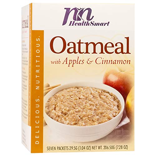 HealthSmart High Protein Apples & Cinnamon Instant Oatmeal - 15g Protein, Low Calorie, Low Carb, Low Fat, Low Sugar - KETO & Ideal Protein Diet Friendly - 7 Count Box - Perfect for Breakfast, Workout Recovery & Healthy Snacking