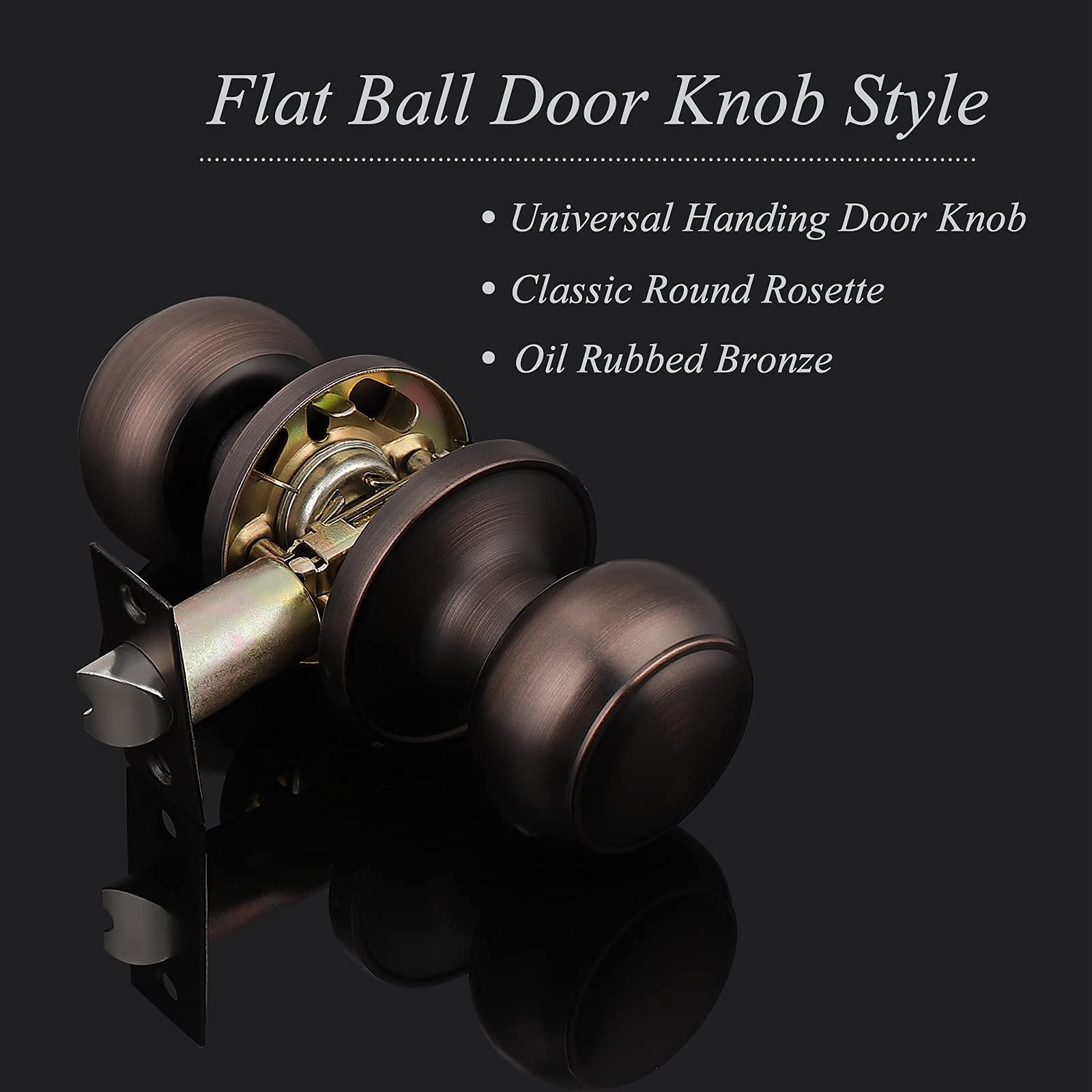 6 Pack Privacy & 3 Pack Passage Door Knobs Set - Oil Rubbed Bronze Interior Door Handles for Bathroom, Bedroom & Hall Closet - Perfect for Home Privacy & Smooth Room Access