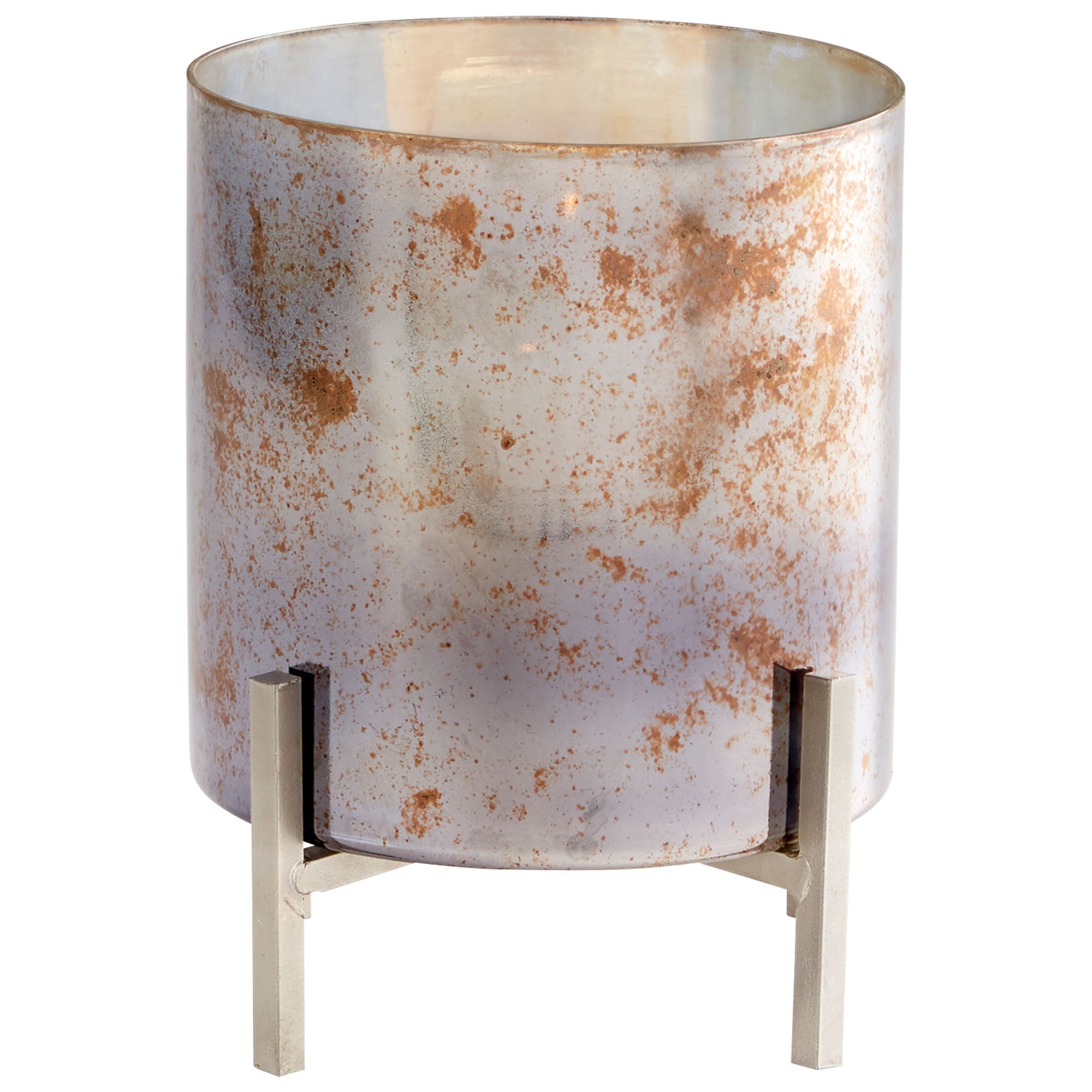 Cyan Design 09775 Basil Candle Holder - Black & Verdi Garnet Glass Medium Size for Home Decor, Table Centerpiece, Wedding & Party Decorations