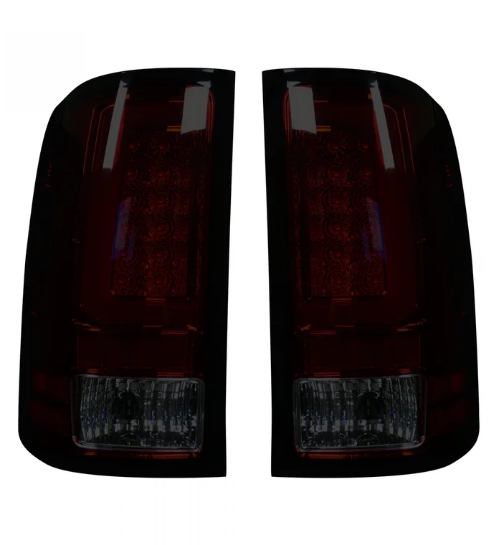 GMC Sierra 2007-2013 Dark Red Smoked OLED Tail Lights - High Performance LED Brake Lights for Pickup Trucks, Enhanced Visibility & Style Upgrade for Night Driving