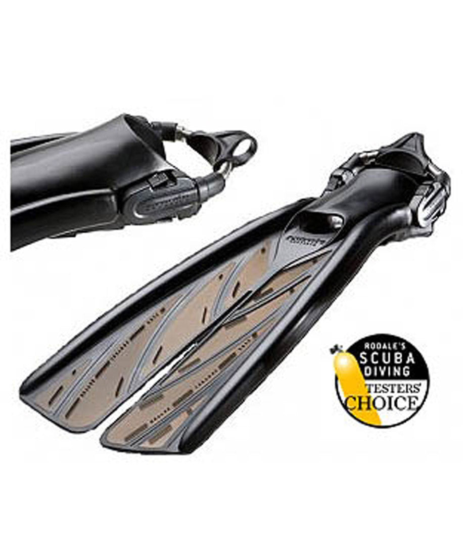 Atomic Aquatics Smoke on the Water Split Fins - High Energy Swim Fins for Scuba Diving, Snorkeling & Free Diving | Professional Grade Diving Gear for Ocean Adventures