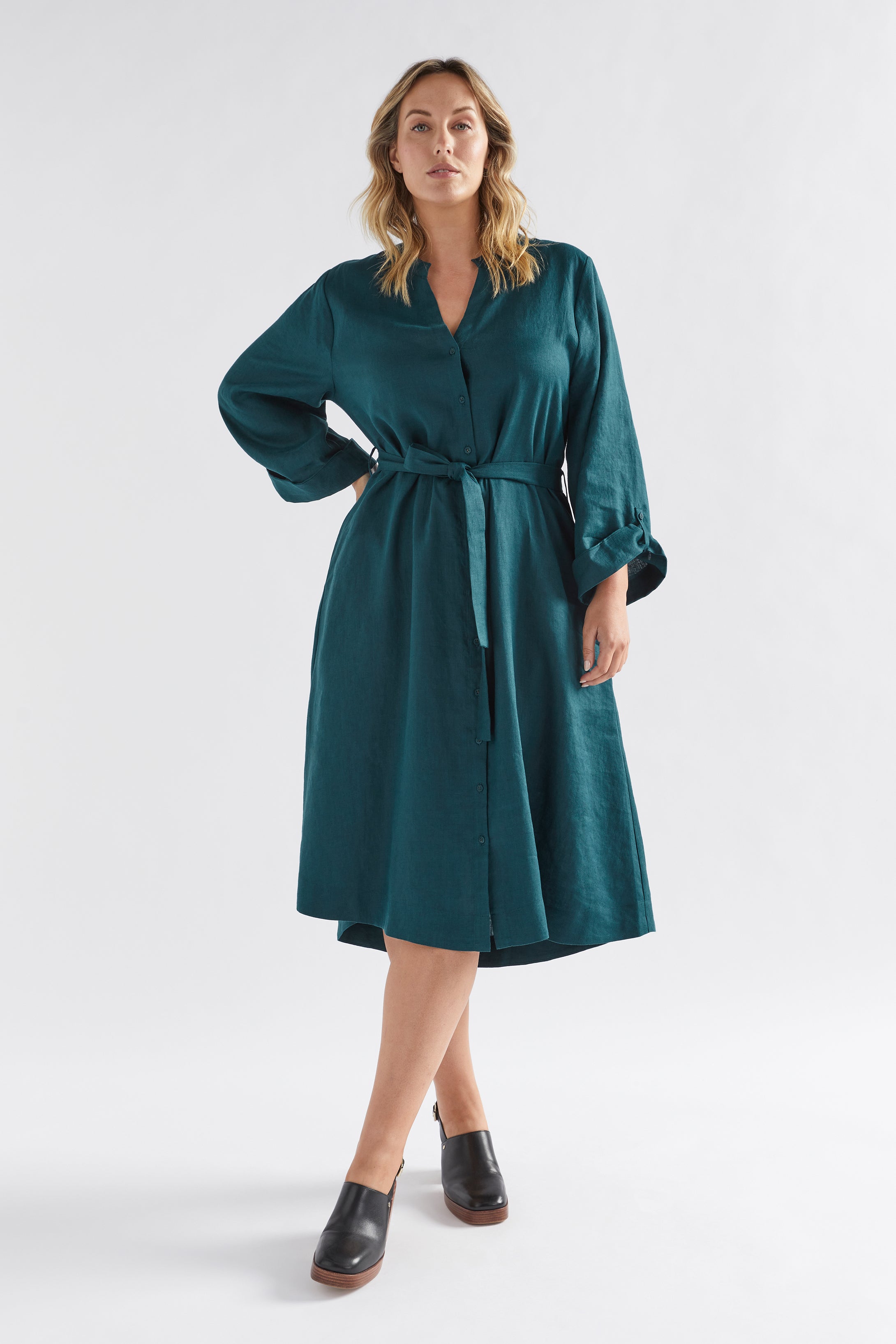 Elev Linen Shirt Dress for Women - Breathable Summer Casual Maxi Dress - Perfect for Beach, Vacation & Everyday Wear