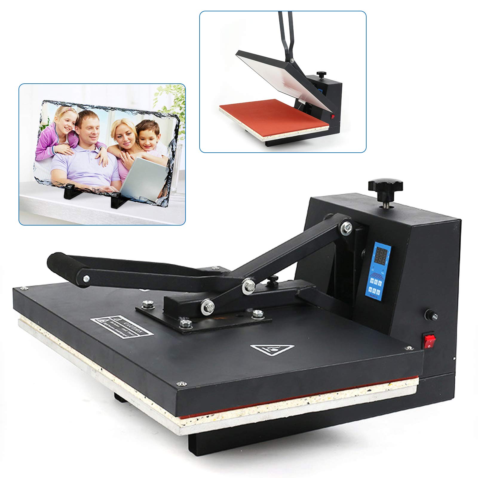 110V 16x24 Inch Digital LCD Heat Press Machine for Sublimation - Multifunctional T-Shirt, Hat, Mug & Plate Heat Transfer Press - Perfect for DIY Banners, Canvas Bags & Custom Apparel Projects