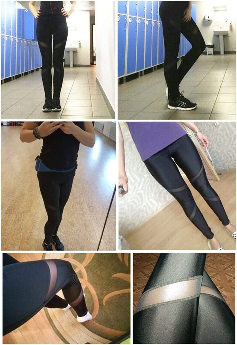 High Waist Mesh Design Fitness Leggings for Women - Breathable Workout Yoga Pants - Perfect for Gym, Running & Activewear