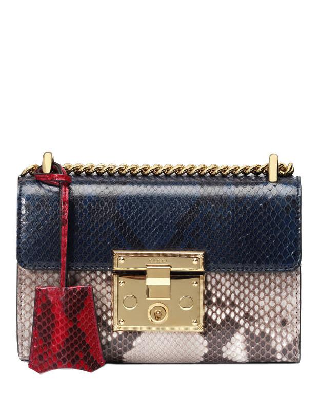 Gucci Padlock Small Python Shoulder Bag for Women - Luxury Designer Crossbody Purse with Chain Strap - Perfect for Evening Parties, Date Night & Special Occasions
