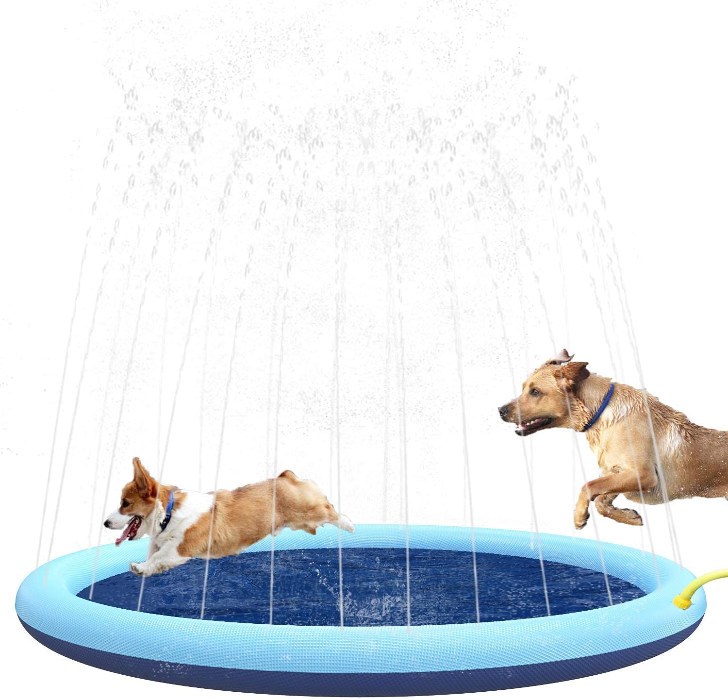 Non-Slip Splash Pad for Dogs & Kids - Durable Outdoor Water Play Mat for Pets & Backyard Fun