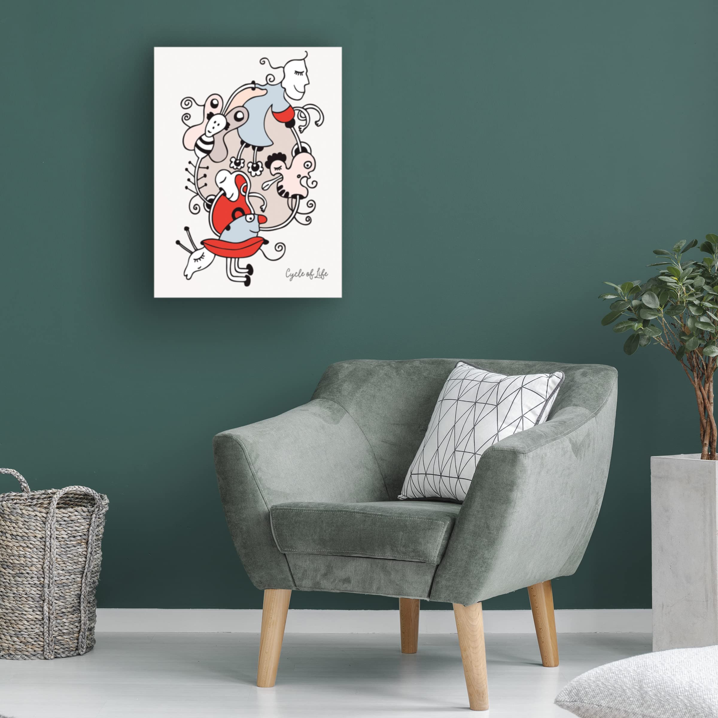Trademark Fine Art 'Cycle Of Life' Canvas Wall Art by Oodlies - Perfect for Living Room, Bedroom & Office Decor