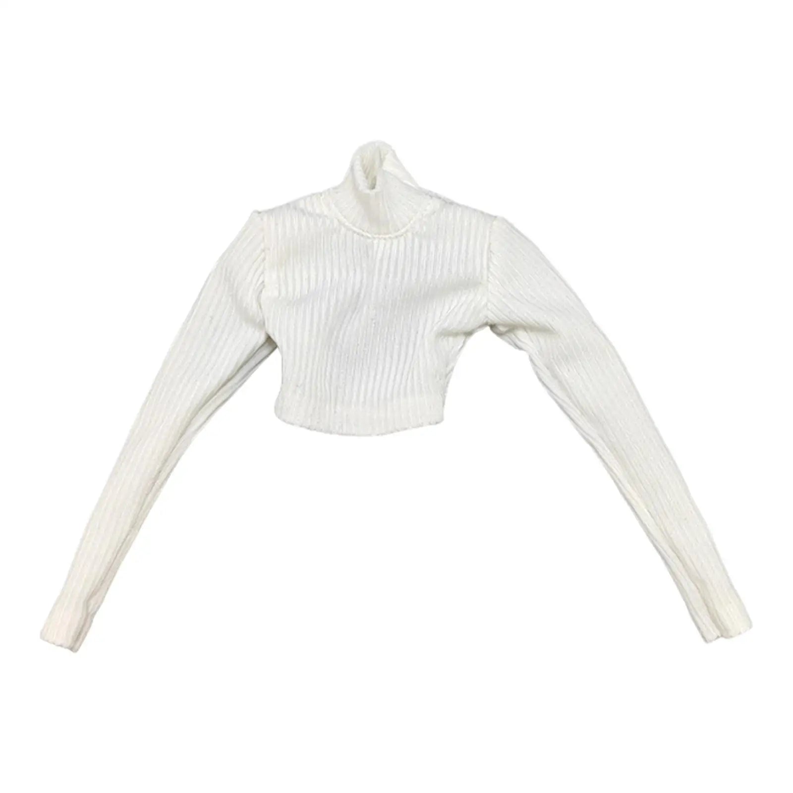 1:6 Scale Women's Crop Tops Turtleneck Thin Sweater Outfit for 12