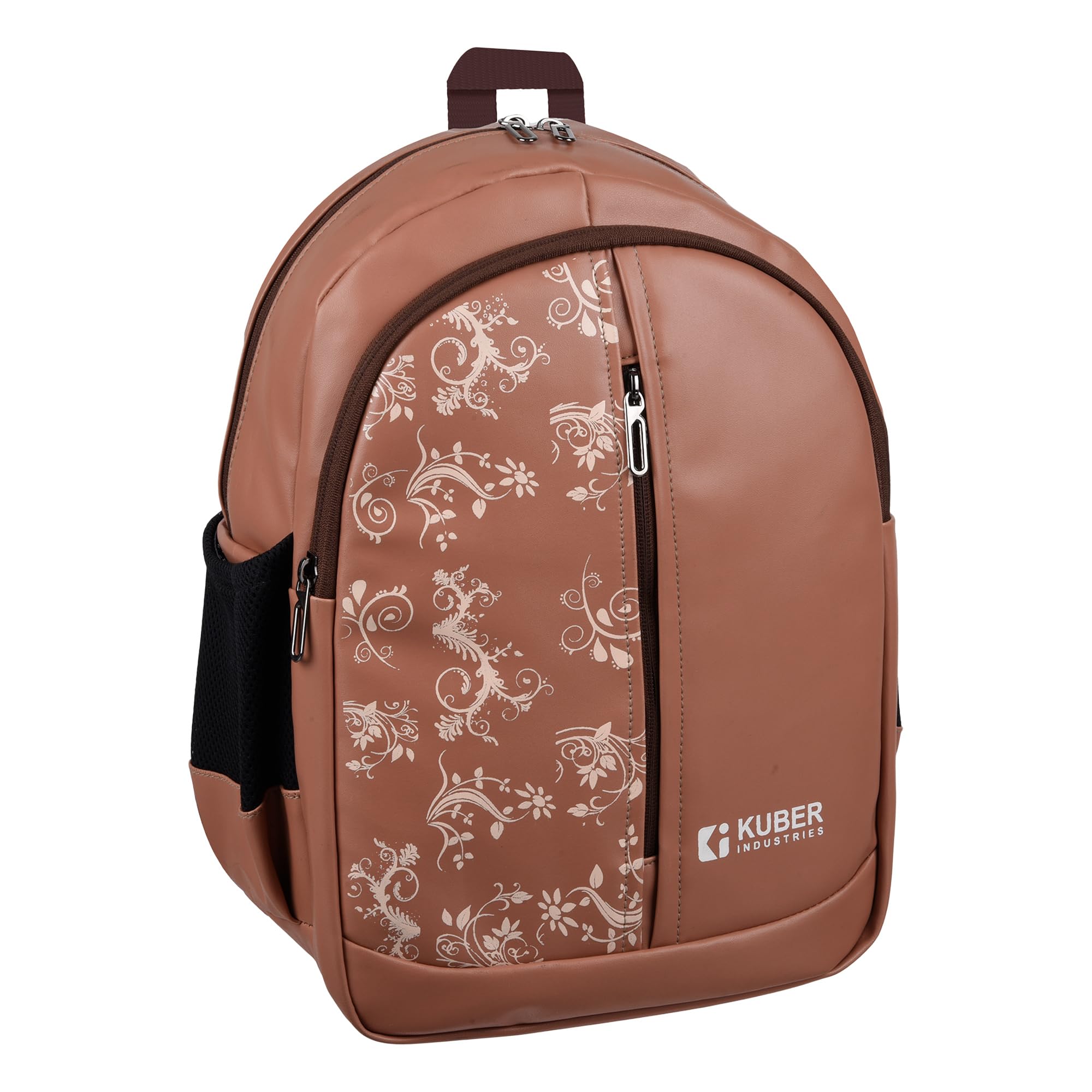 Kuber Industries 20L Kids Backpack - 3 Compartment School Bag for Boys & Girls, Lightweight College Backpack with Half Print Design (Beige) - Perfect for School, Travel & Daily Use