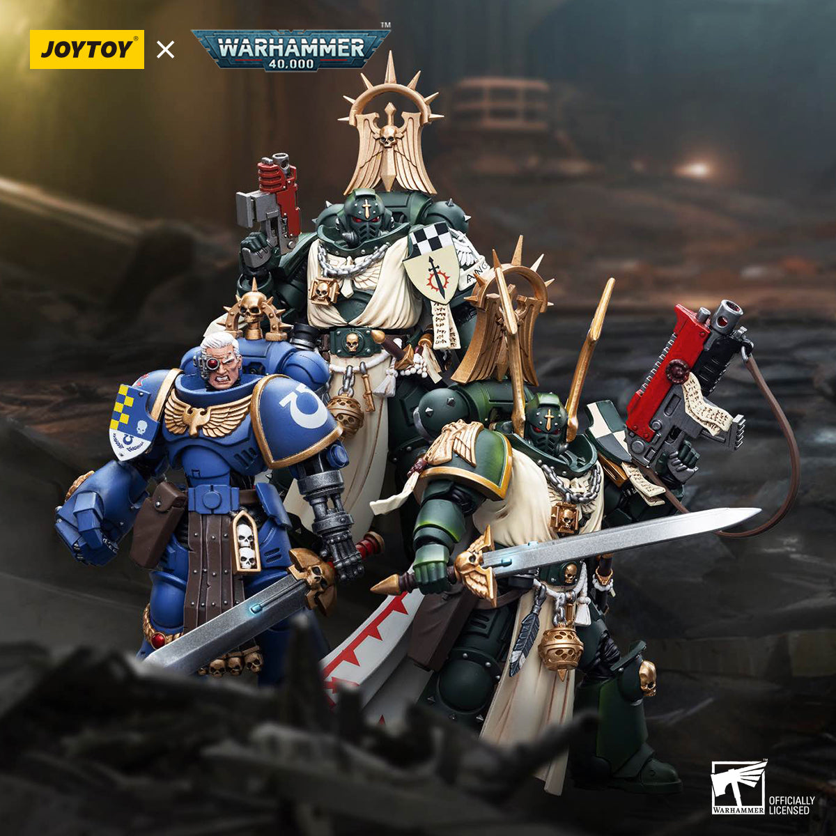 1/18 JOYTOY Warhammer 40K Action Figures - Ultramarines & Dark Angels Space Marines Collectible Model for Display, Gaming & Warhammer 40K Battle Scenes