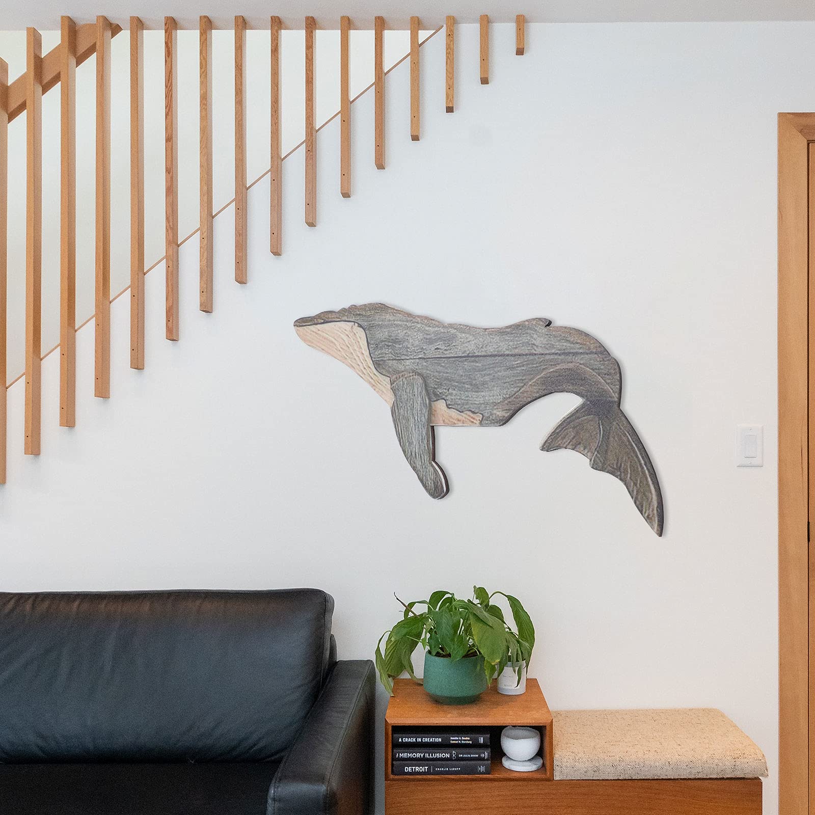 BESPORTBLE Acrylic Whale Pendant Wall Decor - Modern Hanging Room Ornament for Living Room, Bedroom & Nursery - Perfect for Coastal, Boho & Minimalist Home Decor Styles