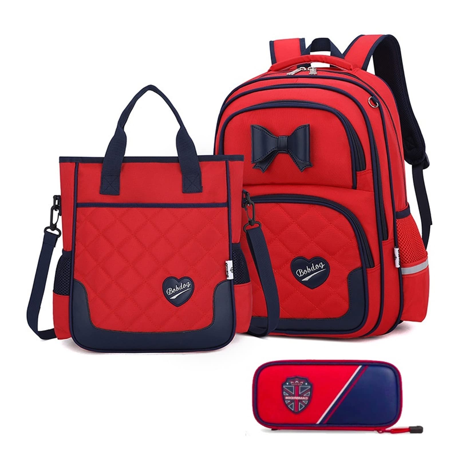 DAPERCI 3-Piece Kawaii Backpack Set for Girls - School & Travel (Color: 3PCRED L)