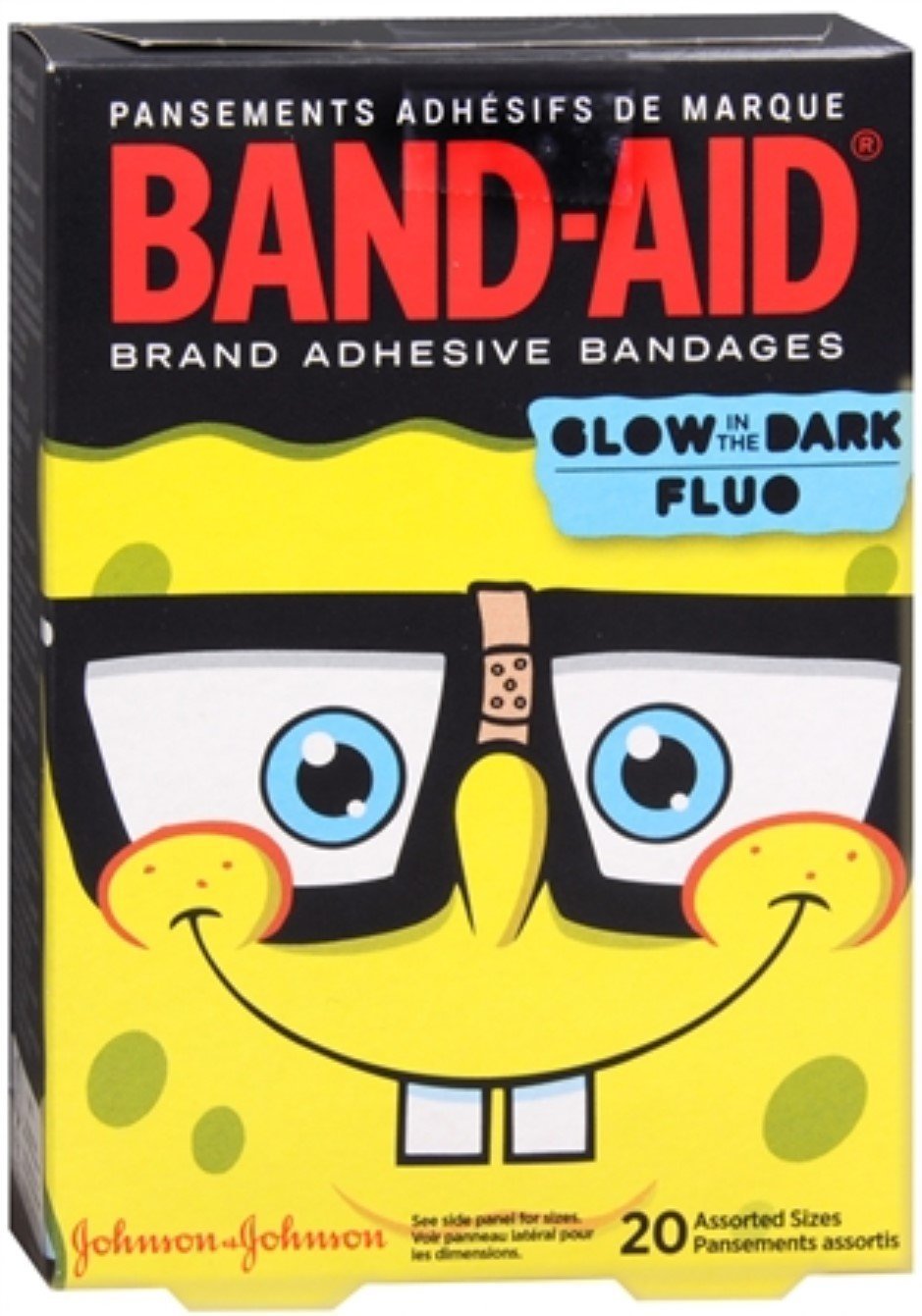 Spongebob Squarepants Adhesive Bandages 20ct - Assorted Sizes for Kids First Aid - Waterproof Wound Protection for Cuts, Scrapes & Blisters - Fun Cartoon Band-Aids for School, Sports & Everyday Use