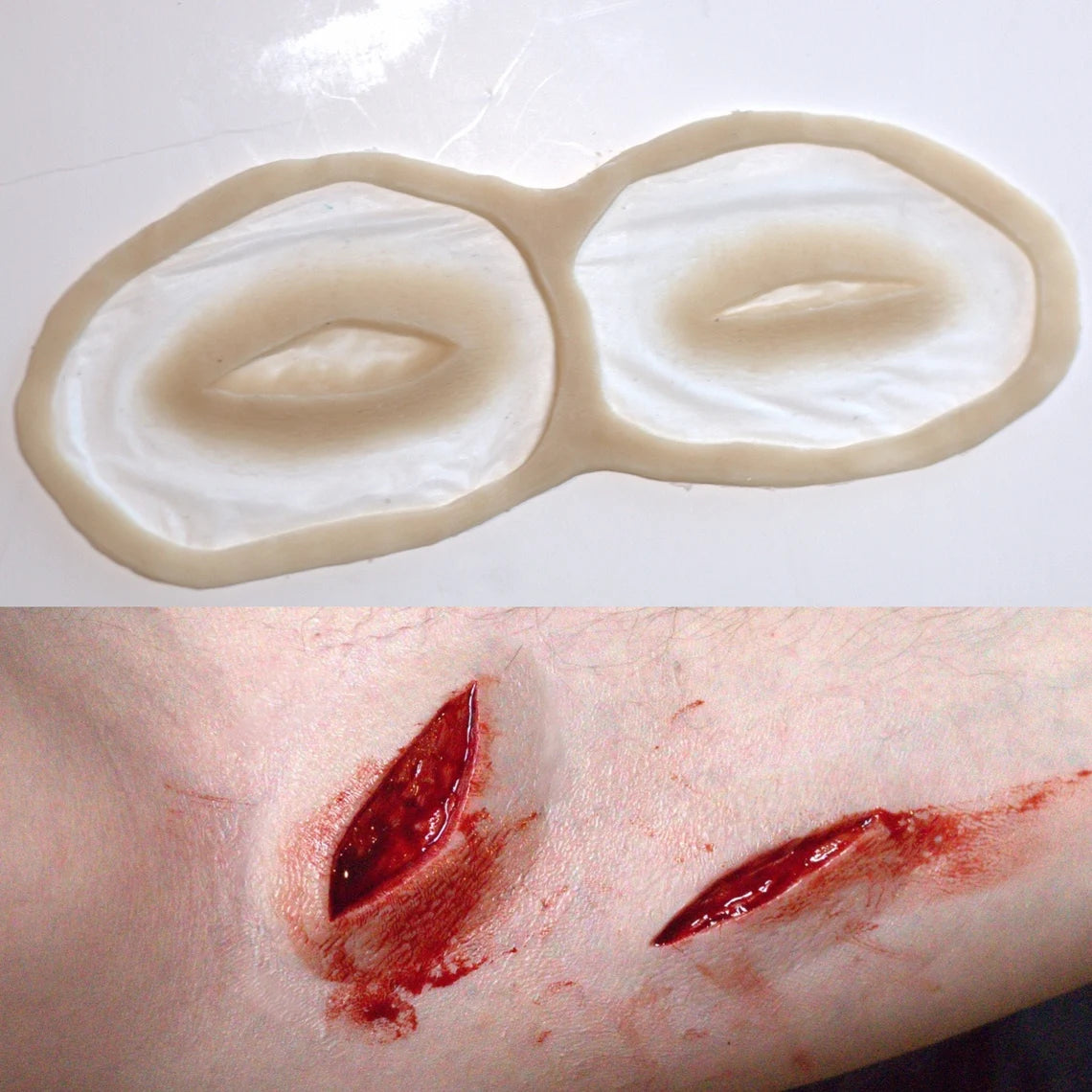 Obsidian FX Open Cut Wound Silicone Prosthetic - Realistic Halloween Special Effects Makeup for Cosplay & Horror Movies