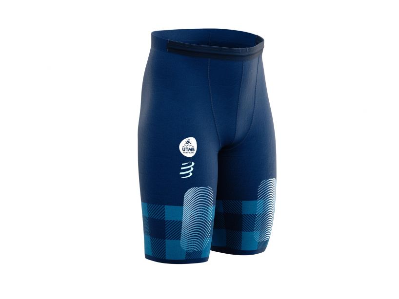 Compressport Ultra Trail Under Control Running Shorts - UTMB 2021 Edition, Blue (AM00141L_500) | Lightweight Performance Shorts for Trail Running & Outdoor Sports