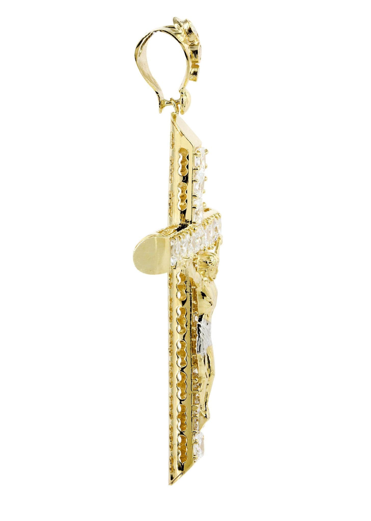 10K Gold Cross Pendant for Women & Men - 16.9 Grams Religious Jewelry - Perfect for Baptism, First Communion & Everyday Wear