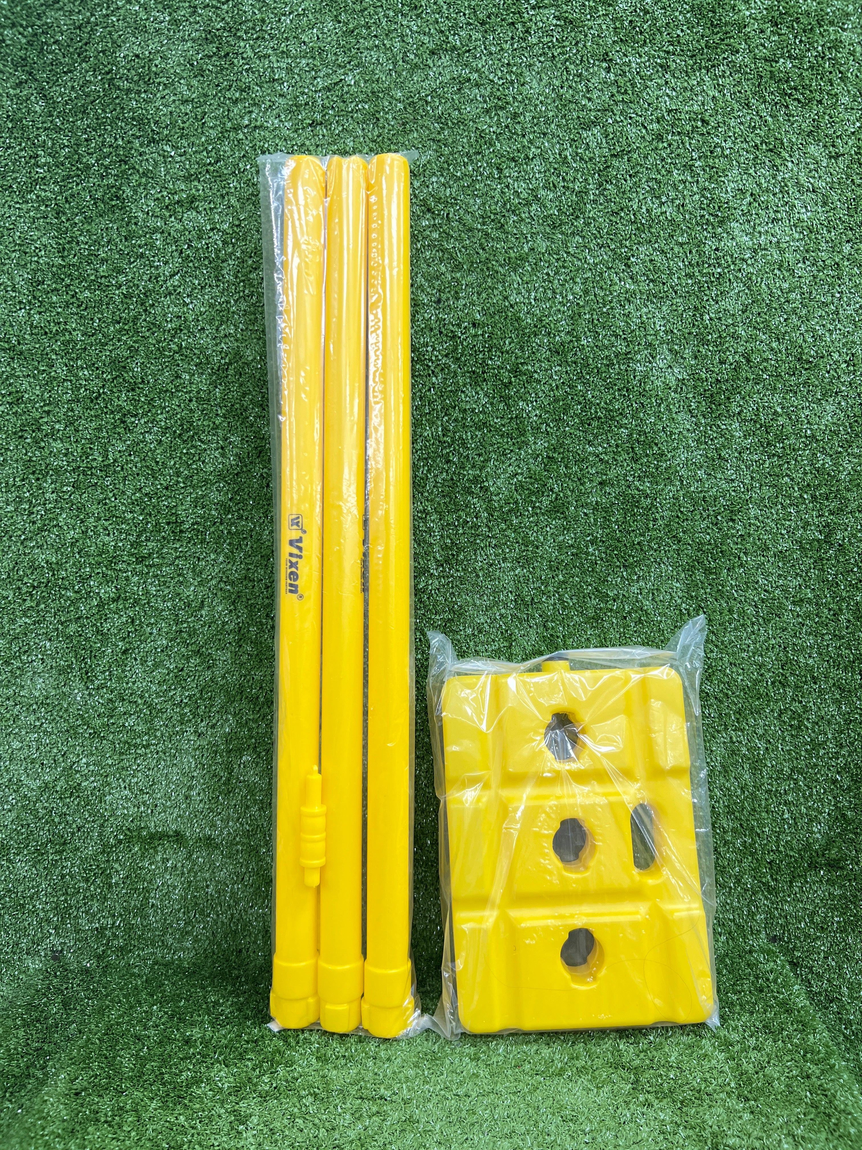 Vixen Cricket Plastic Stumps Set with Durable Base - Perfect for Backyard Cricket, Training & Kids Outdoor Sports Games