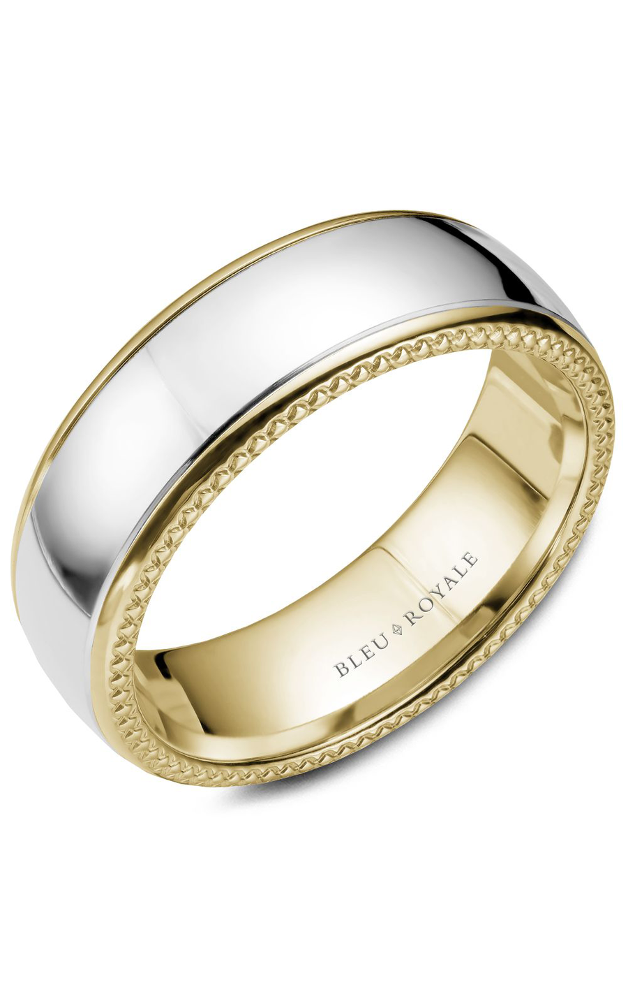 Bleu Royale Men's Wedding Band RYL 054WY75 - 14K White Gold Classic Ring for Grooms & Engagement - Perfect for Weddings, Anniversaries & Special Occasions