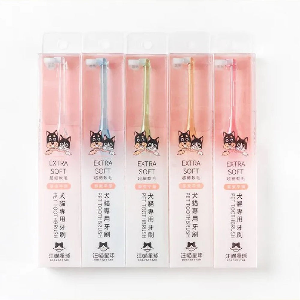 Extra Soft Tufted Toothbrush for Dogs & Cats - Gentle Pet Dental Care for Daily Oral Hygiene at Home
