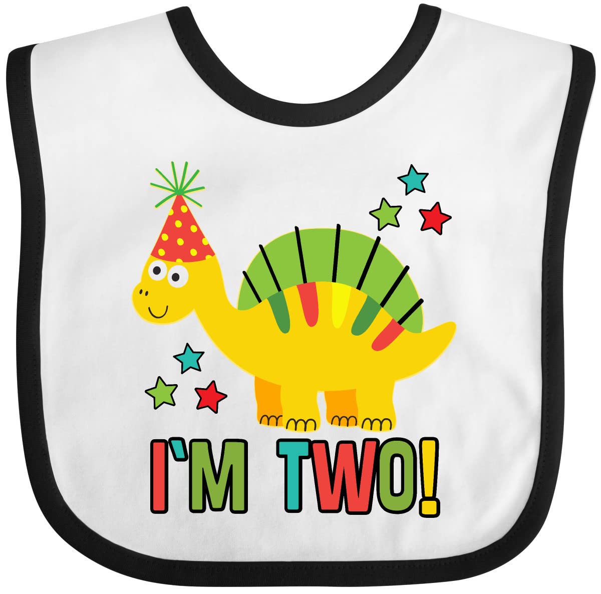 Inktastic Dinosaur 2nd Birthday Outfit - Cute 2 Year Old Party Clothes & Baby Bib Set for Toddlers - Perfect for Birthday Celebrations, Photo Shoots, and Special Occasions