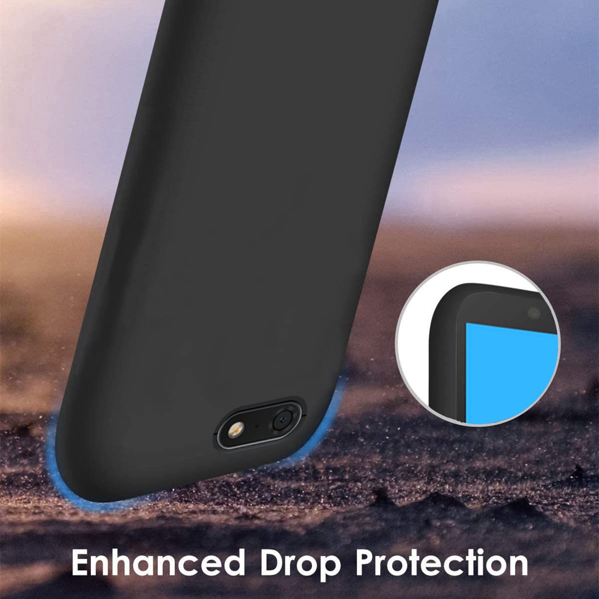 Custom Personalized Picture Phone Case for Huawei Honor 7S - Shockproof Silicone Soft Candy Case - Christmas Birthday Gift Idea - Protective Black Phone Cover - Perfect for Daily Use, Travel & Special Occasions