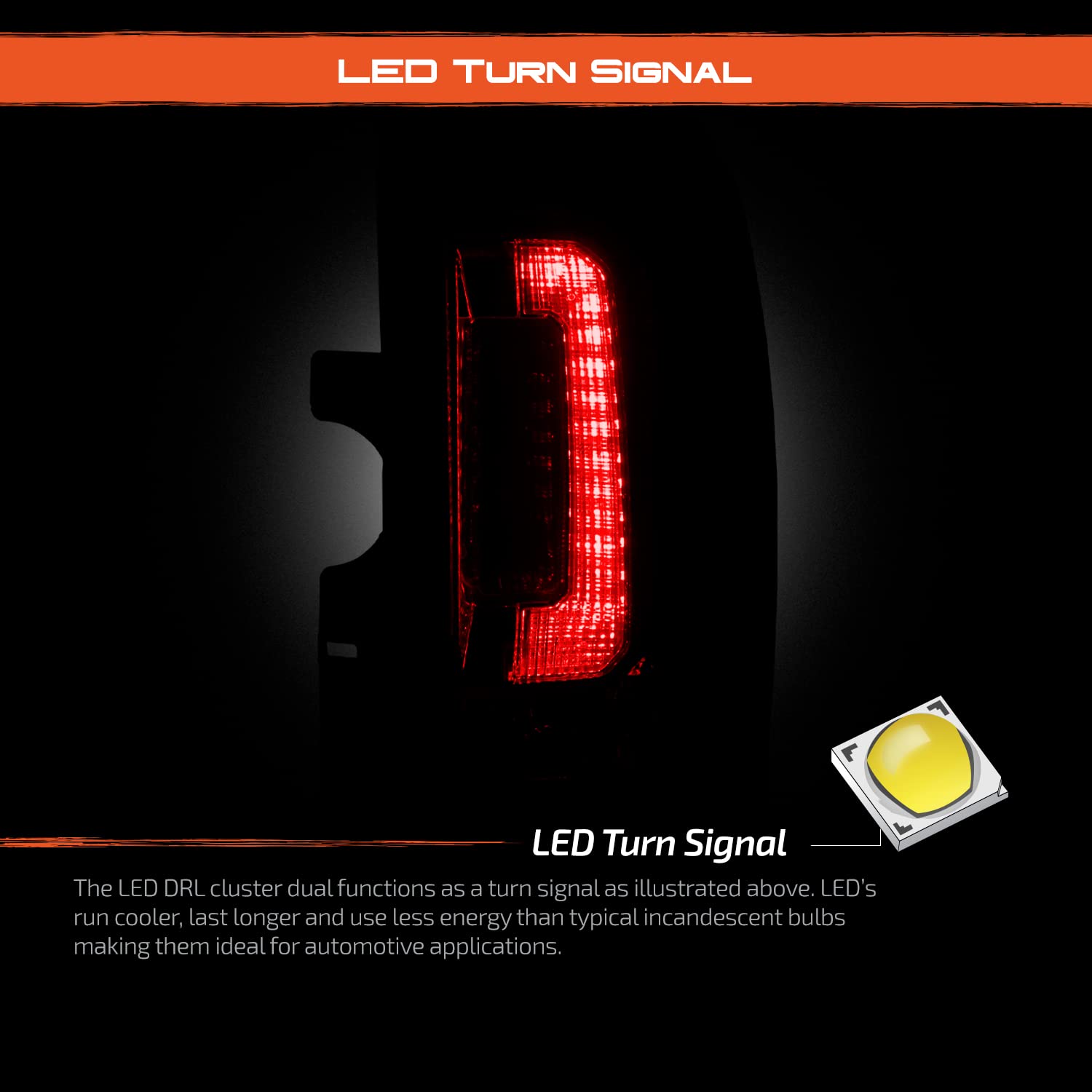 AKKON LED Tail Lights for 2015-2020 Chevy Tahoe & GMC Yukon - OE Style Black Brake Lamps - Upgrade Your Vehicle's Rear Lighting for Enhanced Safety and Style
