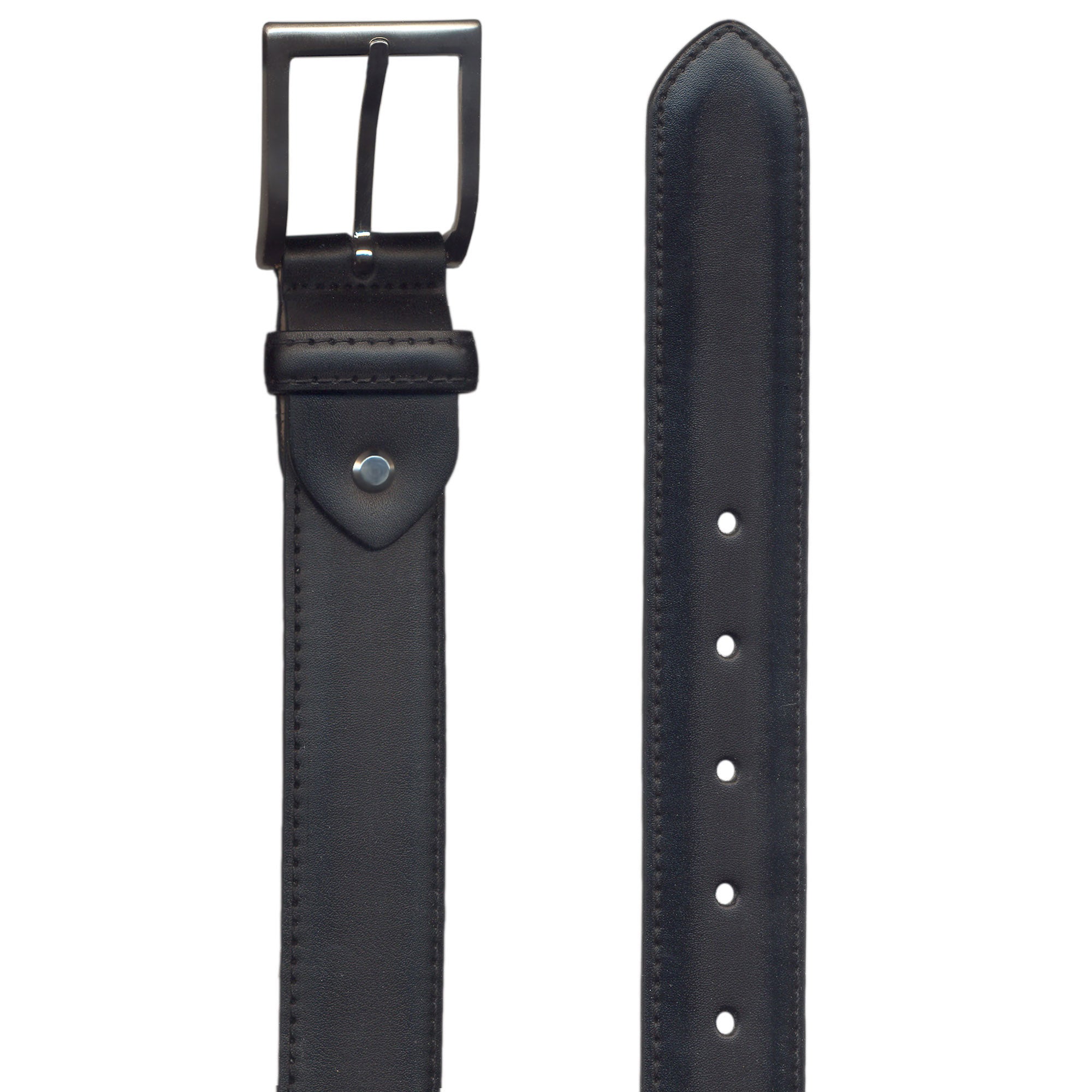HENRY SARTORIAL x LEYVA Genuine Calf Leather Belt for Men - Premium Black Dress Belt - Perfect for Business, Formal Wear & Special Occasions