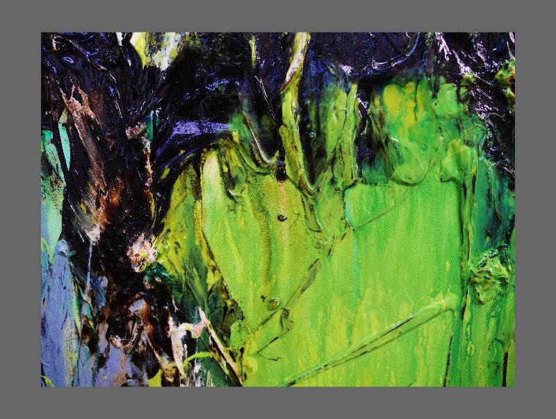 Abstract Green Painting - Modern Wall Art for Living Room, Bedroom & Office Decor | Handmade Canvas Artwork