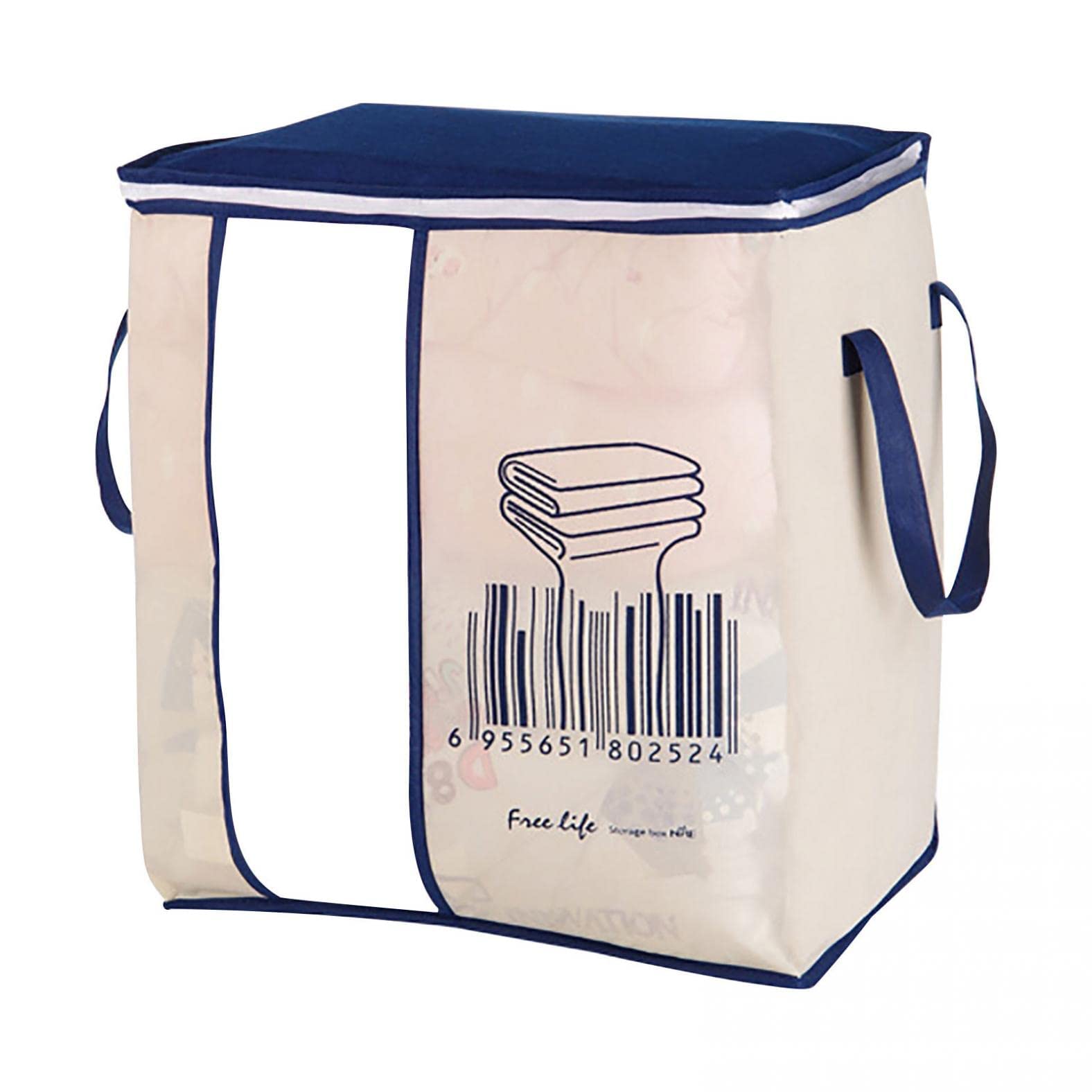 Large Capacity Storage Bags with Reinforced Handles & Durable Zipper - Clear Window Organizer for Closet, Comforter, Pillow, Quilt, Bedding & Clothes - Perfect for Travel, Moving & Seasonal Storage