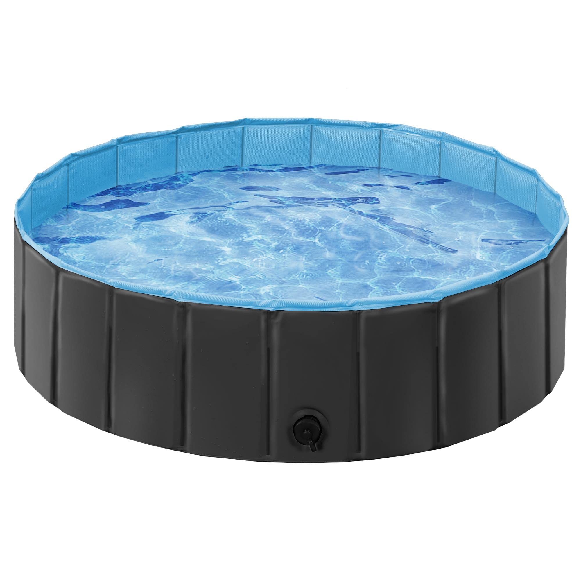 Topeakmart Foldable Dog Bath Pool - Collapsible Pet Swimming Tub for Dogs & Cats, PVC Plastic Wading Pool with Pet Brush & Repair Patches, Perfect for Indoor, Outdoor, Backyard, and Travel Use