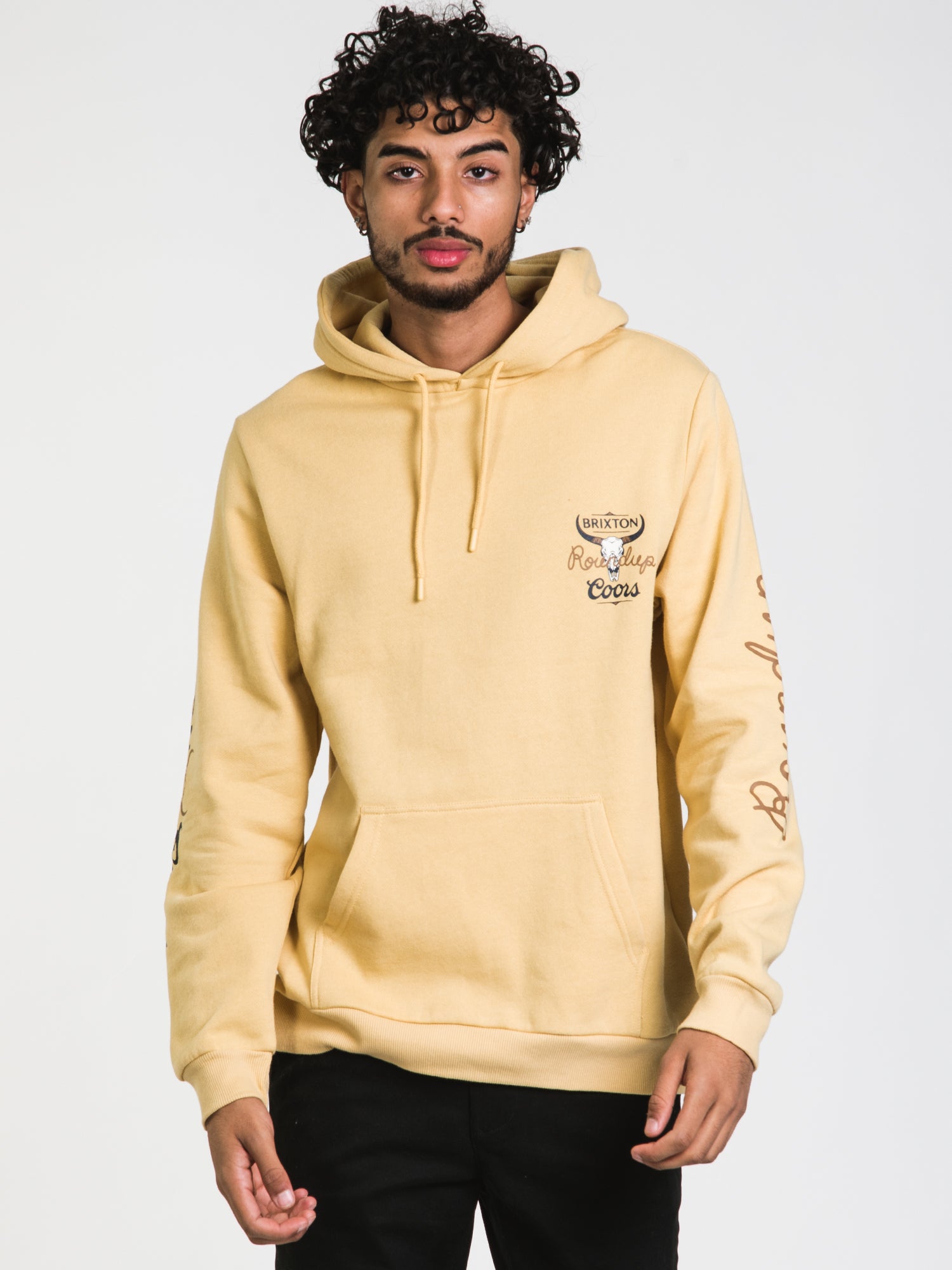 Brixton Coors Roundup Pullover Hoodie for Men - Soft Fleece Sweatshirt with Kangaroo Pocket - Perfect for Casual Wear, Outdoor Activities, and Layering in Cool Weather