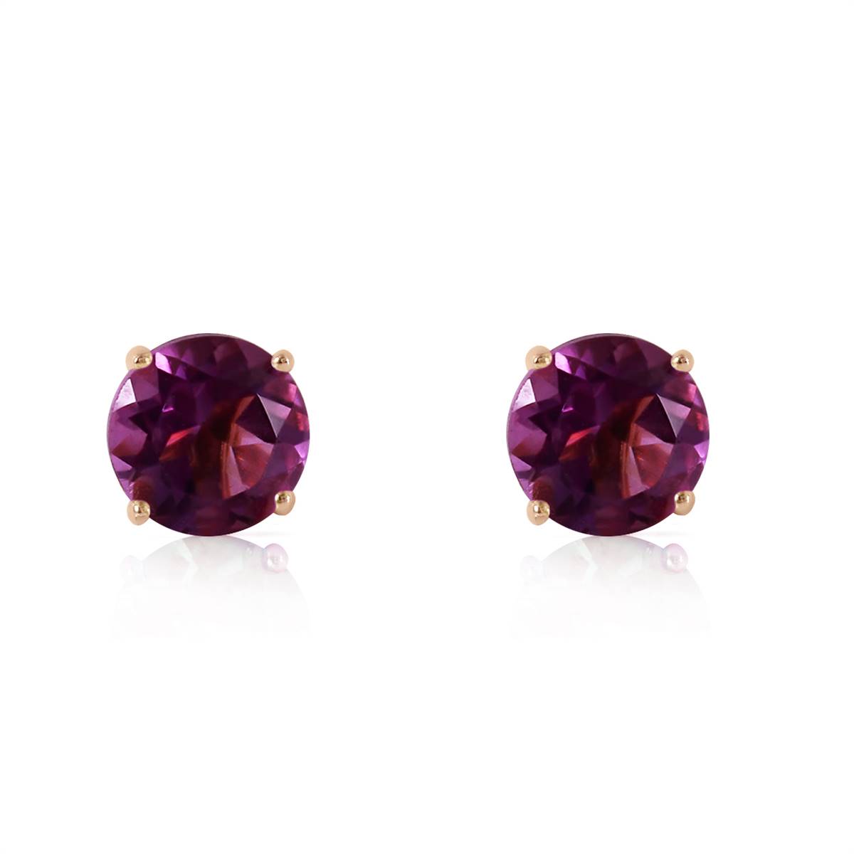 0.95 Carat 14K Solid Rose Gold Petite Amethyst Stud Earrings for Women | Dainty Purple Gemstone Jewelry Gift | Perfect for Valentine's Day, Anniversary & Everyday Wear