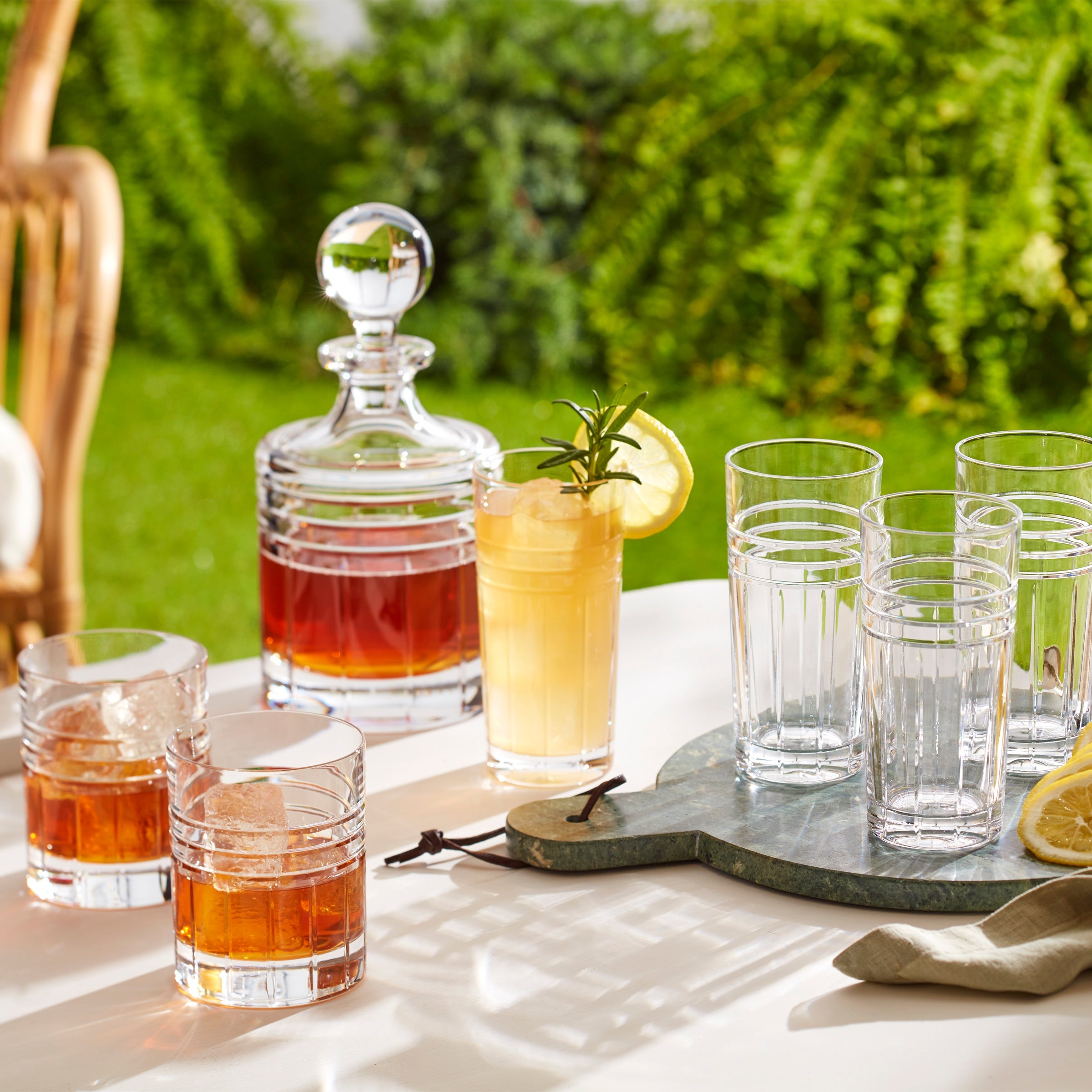 Premium Tempo Crystal Highball Glasses Set of 4 - Elegant Whiskey & Cocktail Drinking Glasses for Home Bar, Parties & Entertaining