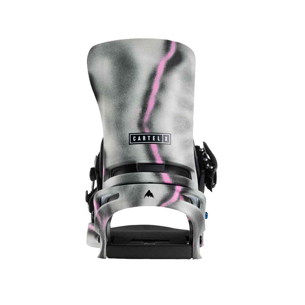 Burton 24/25 Cartel X Re:Flex Snowboard Bindings - Gray/Pink - Perfect for All-Mountain Riding & Freestyle Snowboarding