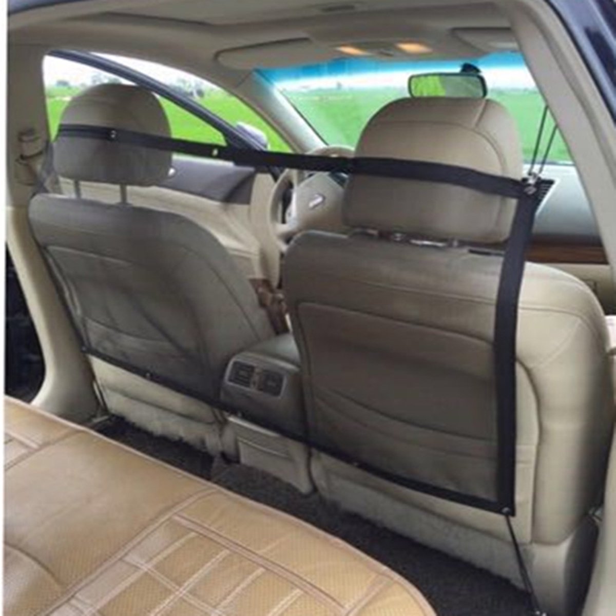 Pet Car Barrier Net - Heavy Duty Mesh Divider for Back Seat Safety, Travel & Crossover Vehicle Partition (Black) - Perfect for SUV, Sedan & Road Trips with Dogs