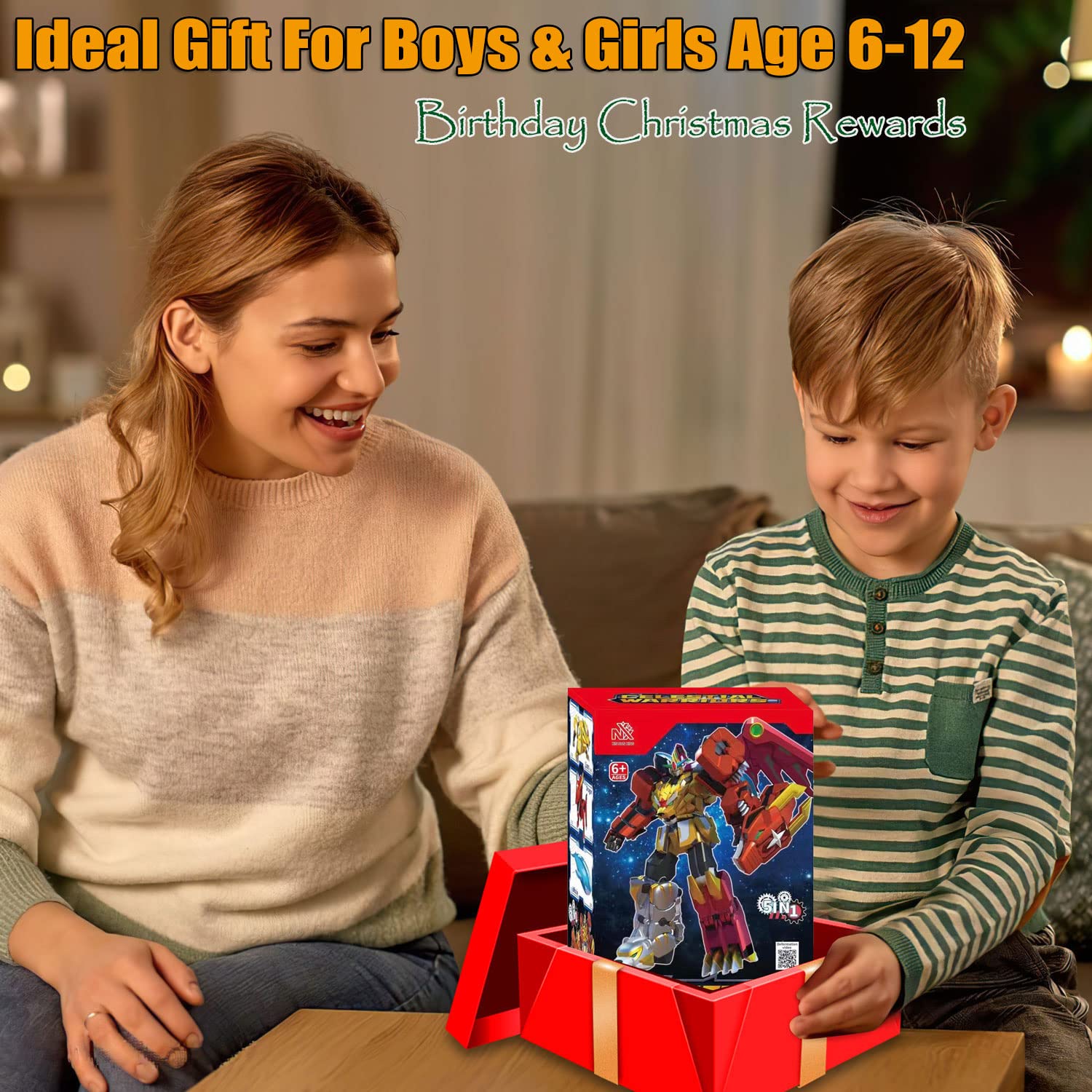 Wenbeier 5-in-1 Transformable Robot Toy Set - Large Animal Action Figures (Lion, Dragon, Whale, Phoenix, Bear) for Kids Ages 6-10 | STEM Learning Take-Apart Construction Toy | Perfect for Creative Play, Birthday Gifts & Collectibles (10 Inches)