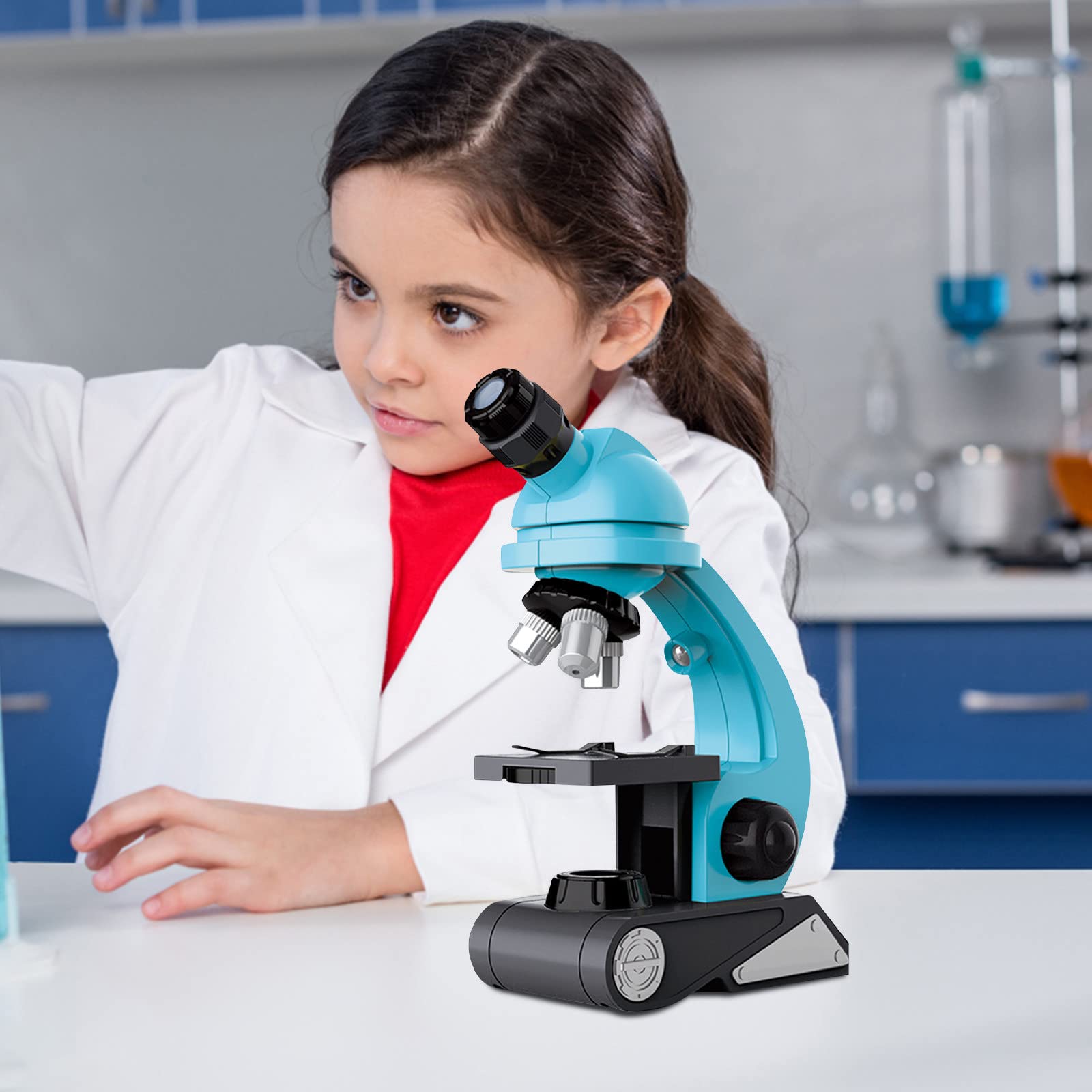 Kids Microscope Kit - 1200X HD Magnification for Children & Beginners | Science & Biology Educational Tool | Perfect Gift for Christmas & Birthdays (Green) - Ideal for Home Learning & School Projects
