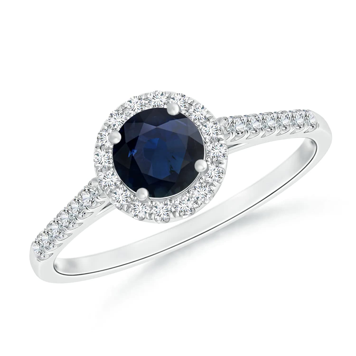 0.50 Carat Blue Sapphire & Sterling Silver Engagement Ring for Women - Elegant Solitaire Accents, Perfect for Proposals & Anniversaries