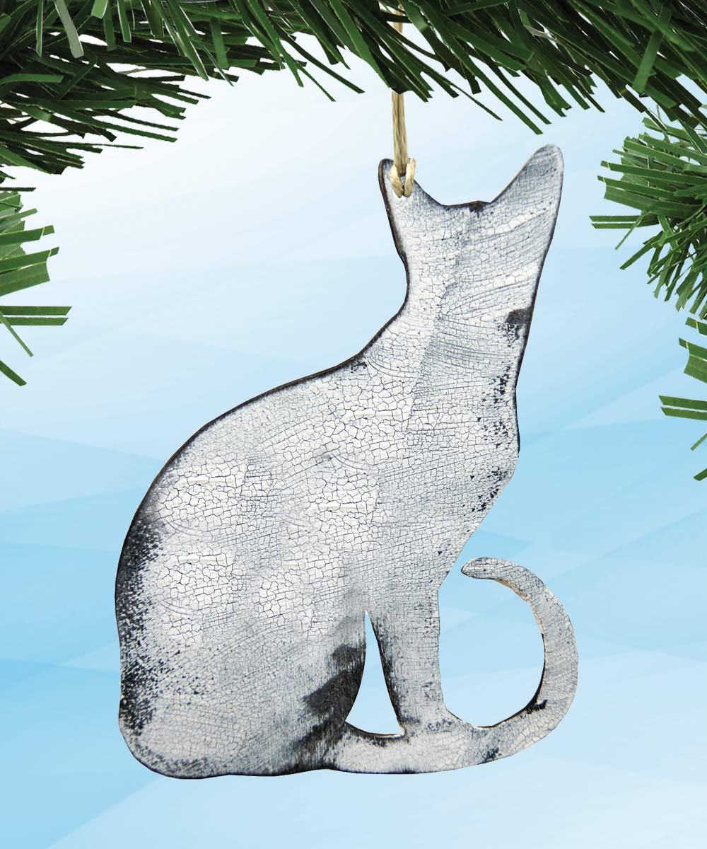 Handmade Wooden Cat Ornament - Cute Home Decor for Christmas Tree, Shelf & Gifts | Perfect for Pet Lovers & Holiday Decorations