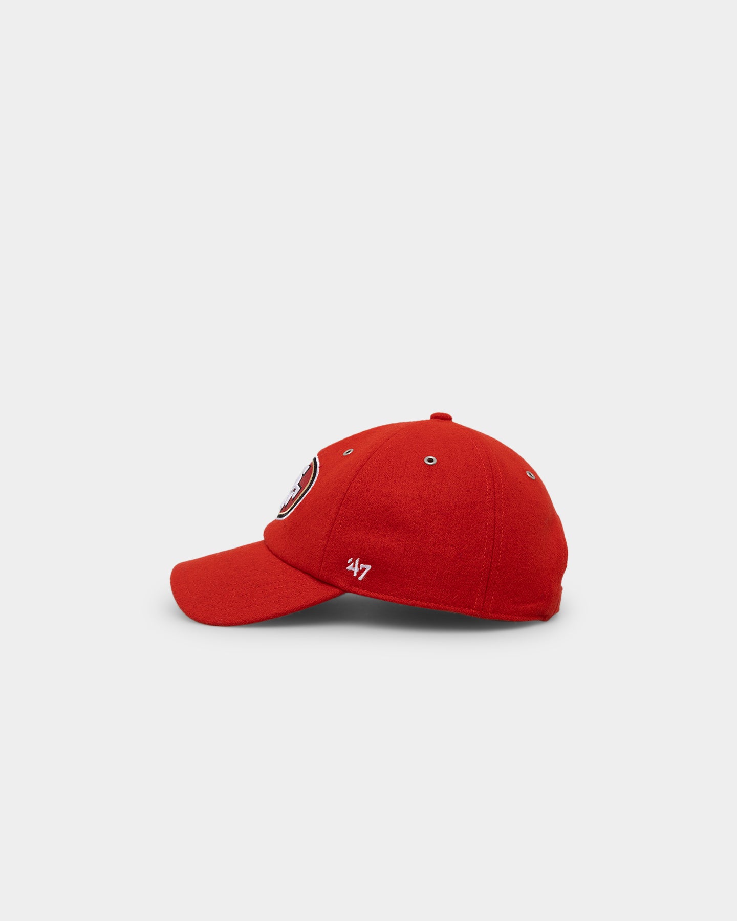 47 Brand San Francisco 49ers Wooly '47 Clean Up Strapback Red Adjustable Hat for Men - Perfect for NFL Games, Tailgating & Casual Wear