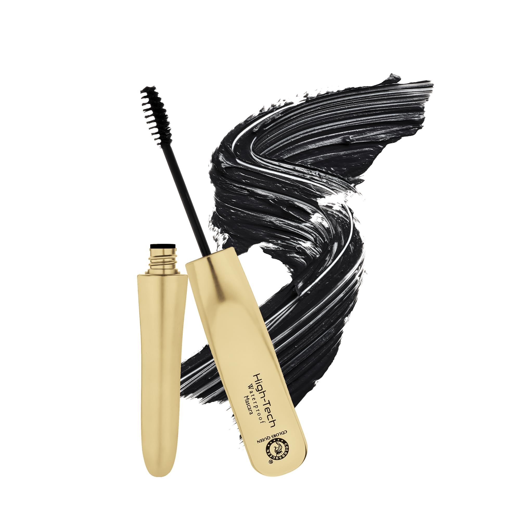 Colors Queen High-Tech Waterproof Mascara for Women - Smudge Proof, Lightweight, Intense Black Finish (8ml) | Easy Wash Off | Perfect for Daily Wear, Night Out & Special Occasions