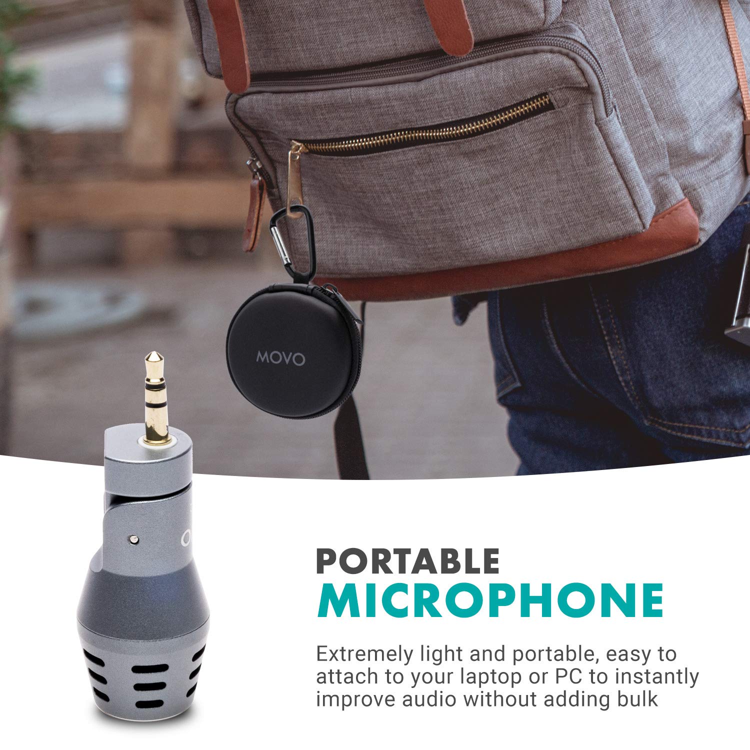 Movo DOM2-USB Mini Omnidirectional USB Microphone for PC, MacBook & Laptop - Compact Desktop Mic with Case for Streaming, Podcasting, Zoom Meetings, Gaming & Voice Recording (Ideal for Home Office & Online Classes)