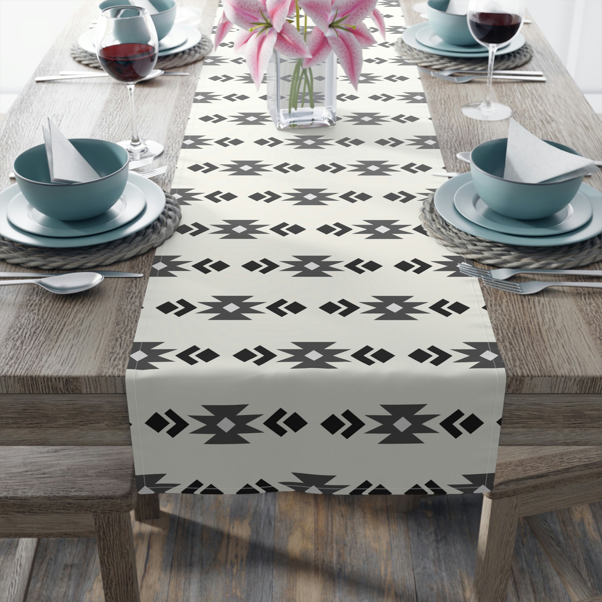 Southwestern Table Runner - Cotton or Polyester Decorative Table Cover in 2 Sizes - Perfect for Dining Room, Kitchen, and Holiday Decor