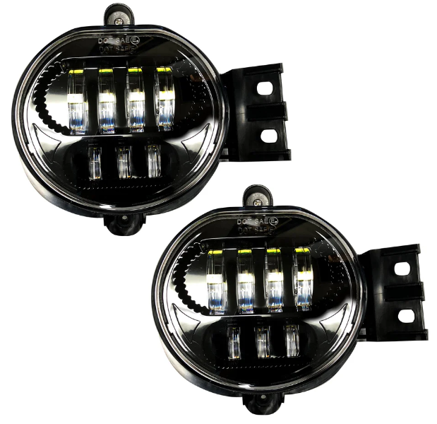 2003-2009 Dodge RAM 2500/3500 Smoked Black 2-Piece LED Fog Light Kit - Off-Road & Night Driving Upgrade