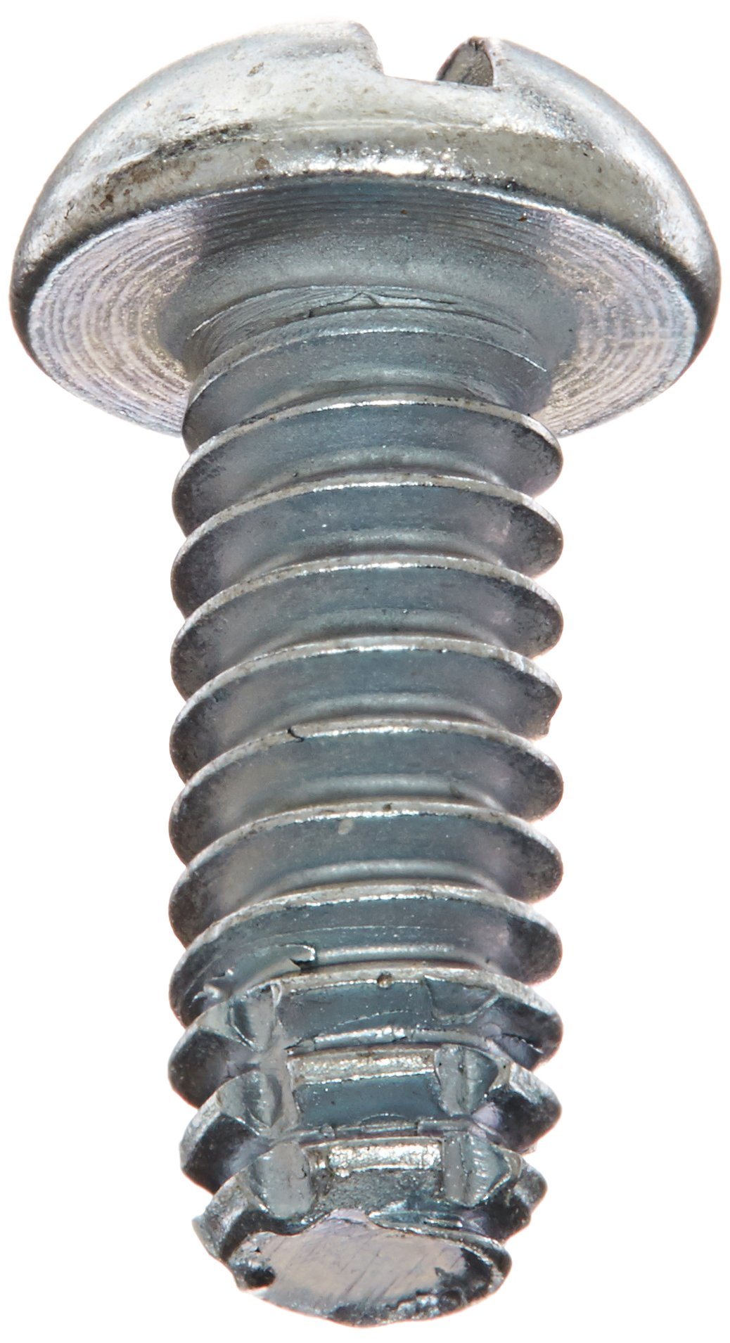 Small Parts 1008FSR Zinc Plated Steel Thread Cutting Screw, Round Head Slotted Drive, Type F, #10-24, 1/2