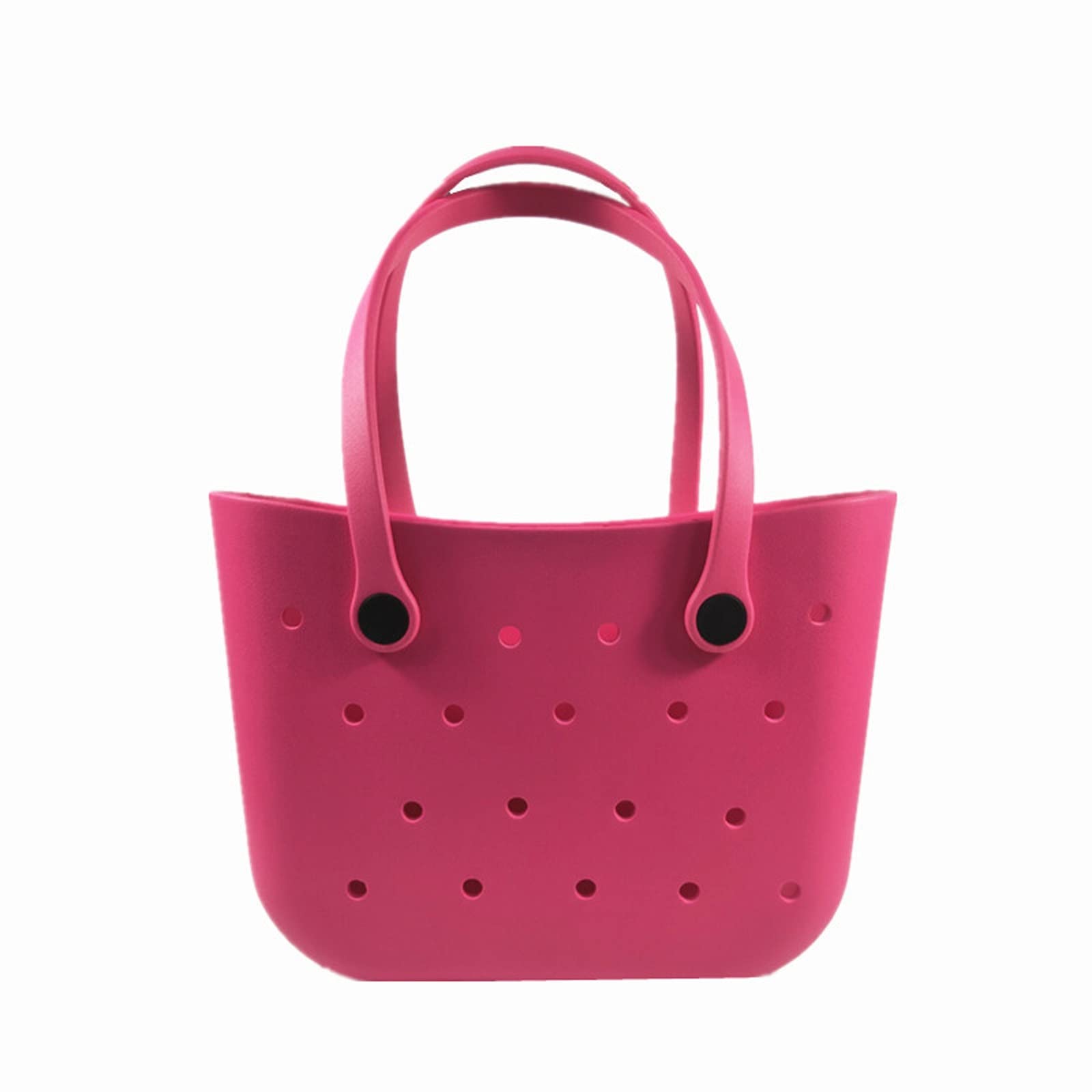 Waterproof Rubber Washable Beach Tote Bag - Durable Open Top Travel Tote for Women, EVA Handbag for Beach, Pool, Gym & Grocery Shopping (Rose Red) | Lightweight & Sand-Resistant Summer Essential