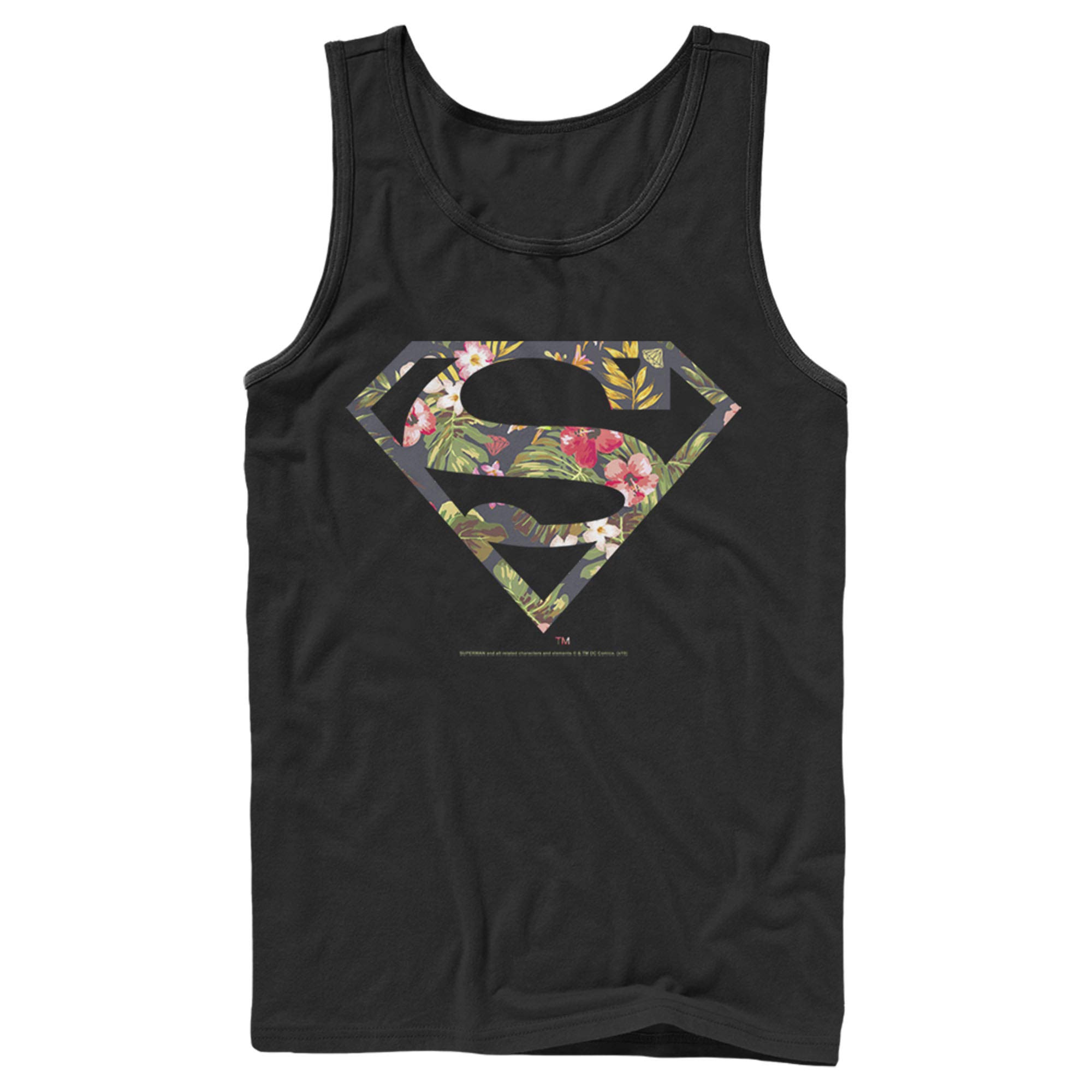Superman Floral Shield Logo Men's Tank Top - Lightweight & Breathable for Gym, Workout, and Summer Casual Wear
