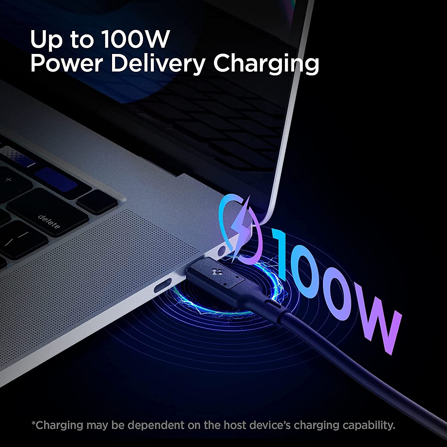 Spigen USB-IF Certified USB 4 & Thunderbolt 4 Cable (2.6ft) - 100W Fast Charging, 40Gbps High-Speed Data Transfer, 8K Video Support - Compatible with iPhone 15 Pro Max, MacBook, iPad M2/M1, Galaxy S24/S23 Ultra, Mac SSD - Perfect for Fast Charging & 4K/8K Video Editing